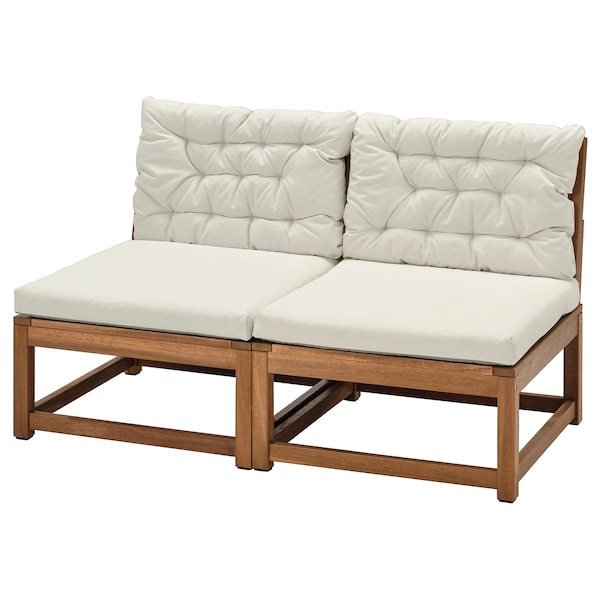 IKEA NÄMMARÖ 2-seat modular sofa, outdoor, light brown stained/Kuddarna beige, Ikea Ireland | 7861JUWPB