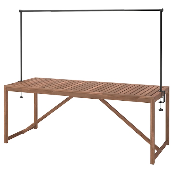 IKEA NÄMMARÖ / HELGEÖ table with decorating rod, outdoor light brown stained/black, 78 3/4 in, Ikea Ireland | 7268CGDQL