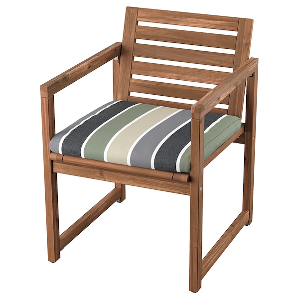IKEA NÄMMARÖ armchair, outdoor Light Brown Stained / Frösön / Duvholmen Stripe Pattern, Ikea Ireland | 0423GFOEA
