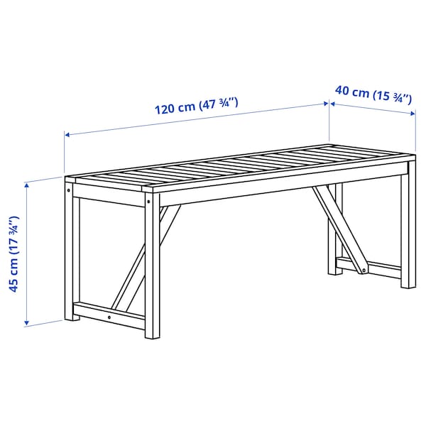 IKEA NÄMMARÖ bench, outdoor, light brown stained, 47 1/4 in, Ikea Ireland | 7591DKETV