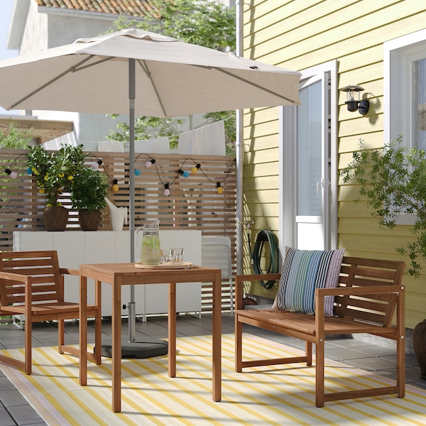 IKEA NÄMMARÖ bench with backrest, outdoor Light Brown Stained, Ikea Ireland | 5634NGBRD