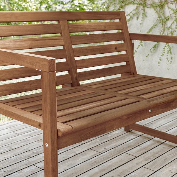 IKEA NÄMMARÖ bench with backrest, outdoor Light Brown Stained, Ikea Ireland | 5634NGBRD