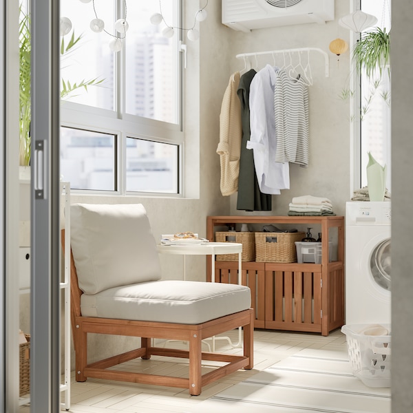 IKEA NÄMMARÖ chair, outdoor Light Brown Stained / Frösön / Duvholmen Beige, Ikea Ireland | 4109EVICY