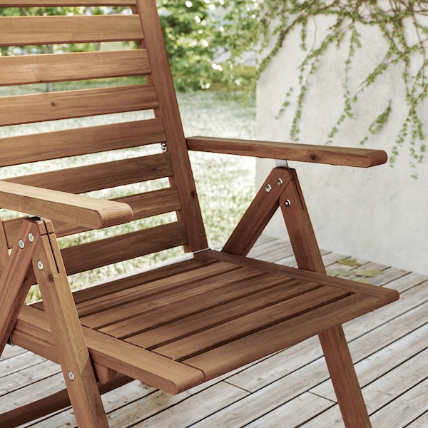 IKEA NÄMMARÖ reclining chair, outdoor, foldable light brown stained, Ikea Ireland | 9314PWNIS
