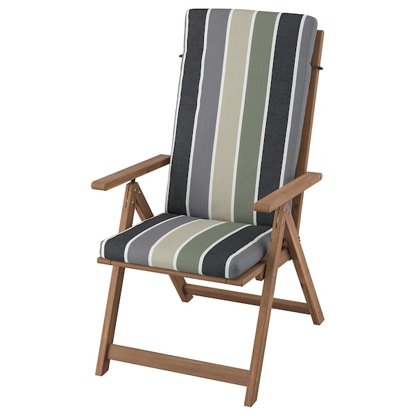 IKEA NÄMMARÖ reclining chair, outdoor, light brown stained Frösön/Duvholmen/multicolor stripe pattern, Ikea Ireland | 4028MCAFZ