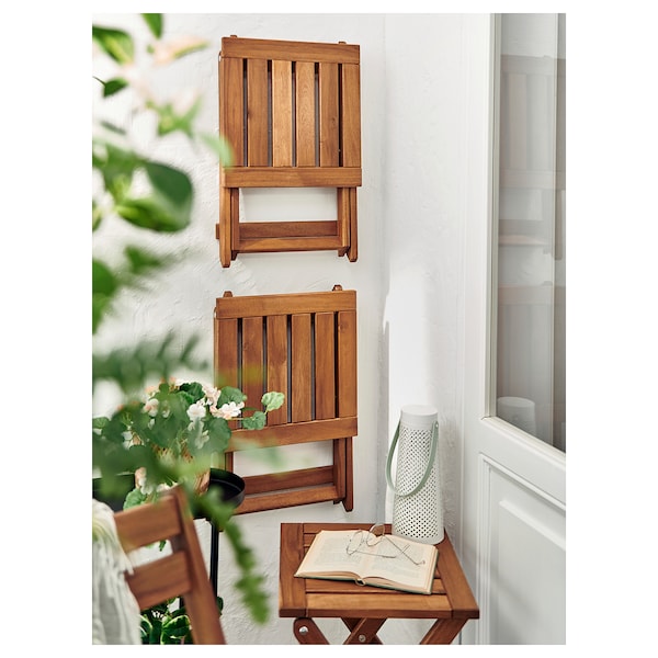 IKEA NÄMMARÖ stool, outdoor, foldable/light brown stained, 14 3/8x17 3/4 in, Ikea Ireland | 4237HTYER