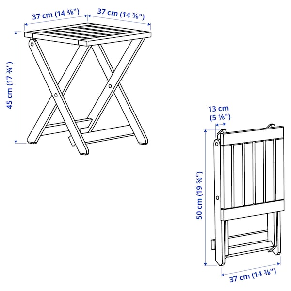 IKEA NÄMMARÖ stool, outdoor, foldable/light brown stained, 14 3/8x17 3/4 in, Ikea Ireland | 4237HTYER