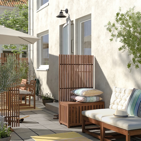 IKEA NÄMMARÖ storage box and privacy screen, outdoor/light brown stained, 31 1/2x26 3/4x55 1/8 in, Ikea Ireland | 2430LMOHQ