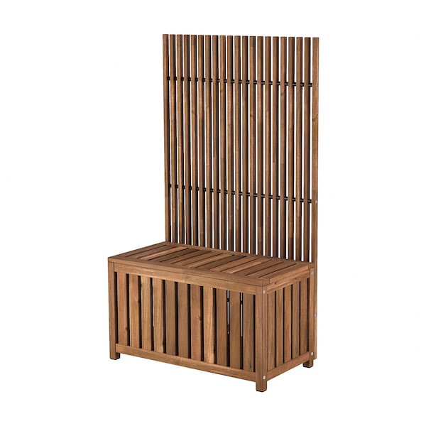 IKEA NÄMMARÖ storage box and privacy screen, outdoor/light brown stained, 31 1/2x26 3/4x55 1/8 in, Ikea Ireland | 2430LMOHQ