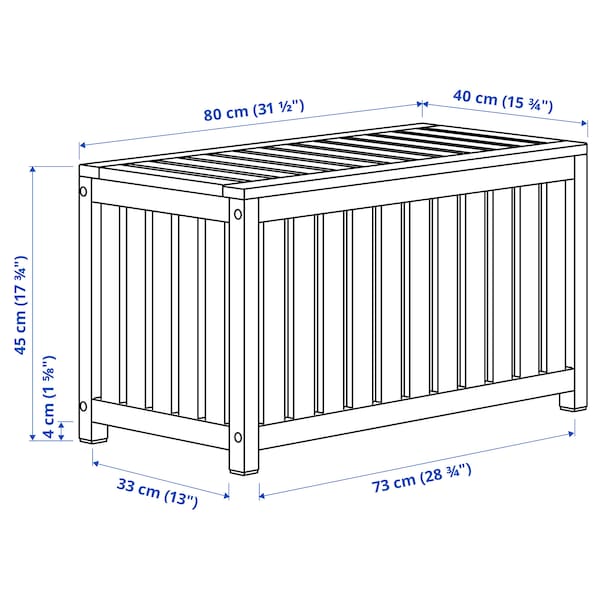 IKEA NÄMMARÖ storage box, light brown stained indoor/outdoor, 31 1/2x15 3/4x17 3/4 in, Ikea Ireland | 3014HQUIR