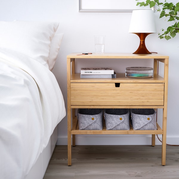 IKEA NORDKISA Nightstand, Width: 23 5/8 in Bamboo, Ikea Ireland | 7486OEYGL