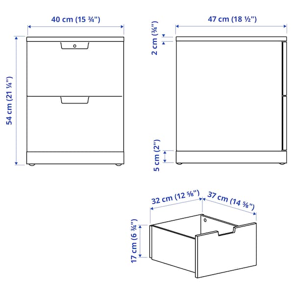 IKEA NORDLI 2-drawer chest, 15 3/4x21 1/4 in White, Ikea Ireland | 5914XAMCI