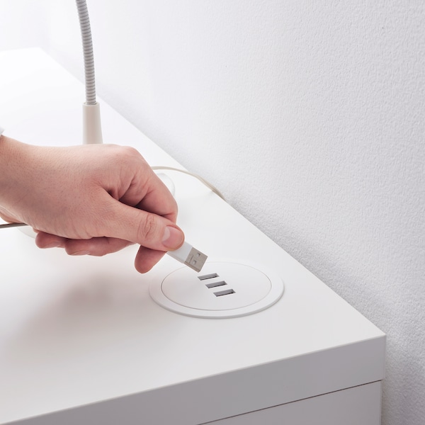 IKEA NORDMÄRKE USB charger, white/cork, Ikea Ireland | 4621SMCKH