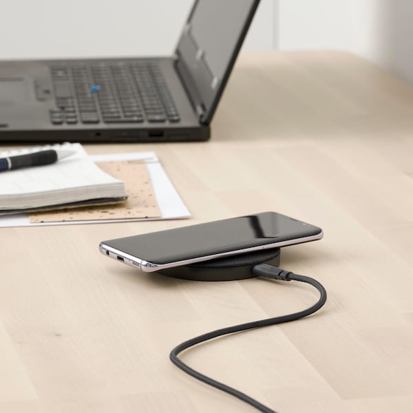 IKEA NORDMÄRKE wireless charger Textile / Gray, Ikea Ireland | 6379NIWAV