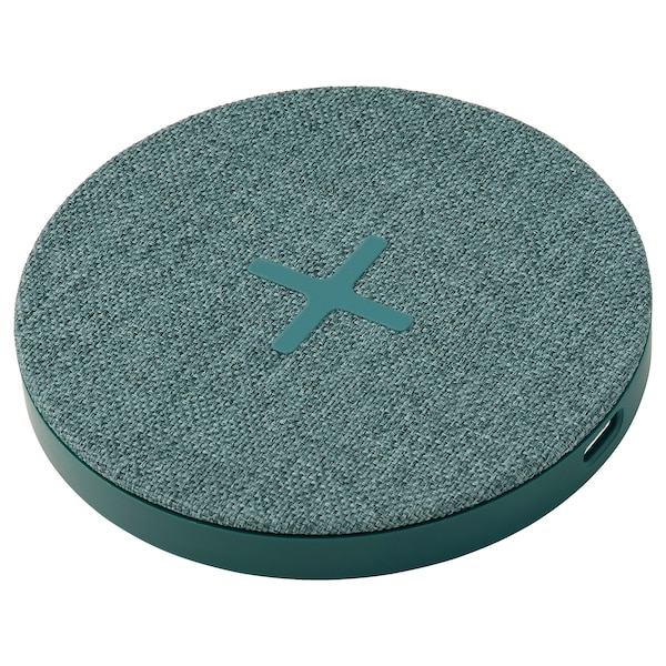 IKEA NORDMÄRKE wireless charger Textile / Green, Ikea Ireland | 6297VMUXW