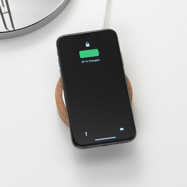 IKEA NORDMÄRKE wireless charger White / Cork, Ikea Ireland | 1540RGMIE