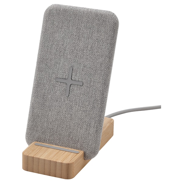 IKEA NORDMÄRKE wireless charging stand, bamboo, Ikea Ireland | 2154SPTBA