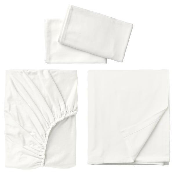 IKEA NORDRUTA sheet set, Full/Double White, Ikea Ireland | 1295MTGAH