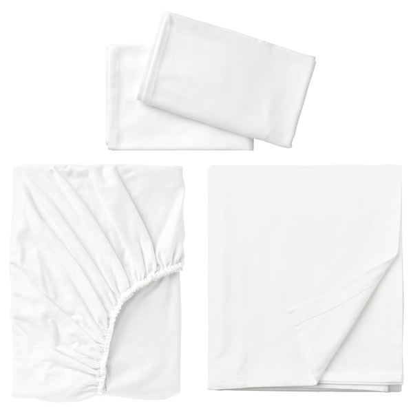IKEA NORDRUTA sheet set, Queen White, Ikea Ireland | 8340URDZN