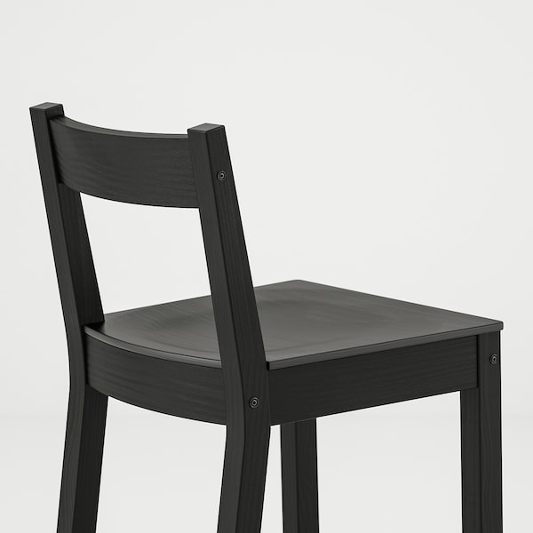 IKEA NORDVIKEN Bar stool with backrest, black, Width: 15 3/4 in. Order today!, Ikea Ireland | 1439AHJWY