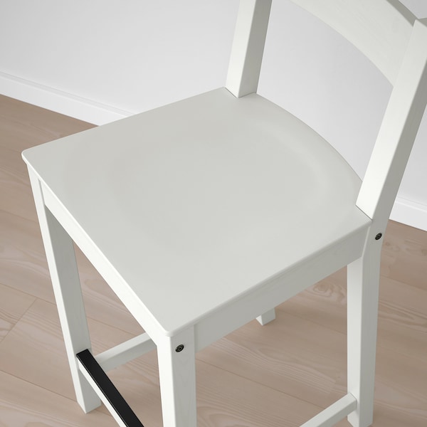 IKEA NORDVIKEN bar stool with backrest, white, 24 3/8 in, Ikea Ireland | 5987KHSIV