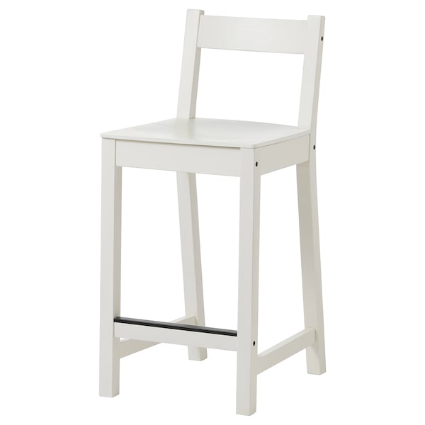 IKEA NORDVIKEN bar stool with backrest, white, 24 3/8 in, Ikea Ireland | 5987KHSIV