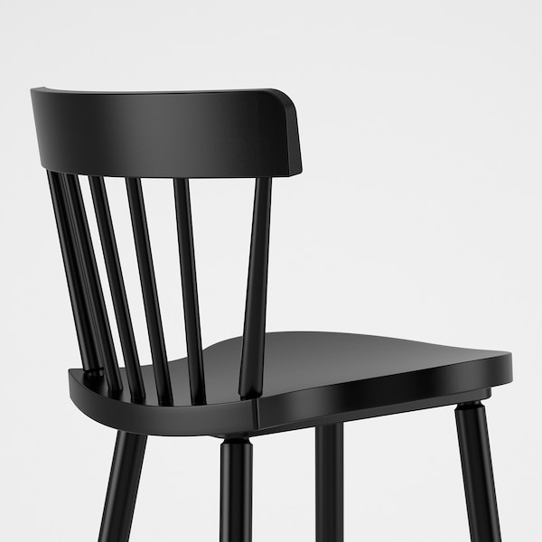 IKEA NORRARYD bar stool with backrest, black, 29 1/8 in, Ikea Ireland | 1790KTSNH