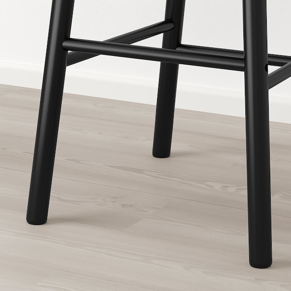 IKEA NORRARYD bar stool with backrest, black, 29 1/8 in, Ikea Ireland | 1790KTSNH