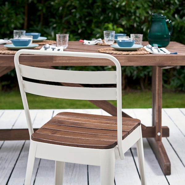 IKEA NORRMANSÖ chair, outdoor, indoor/outdoor beige/acacia, Ikea Ireland | 2094BRSPZ
