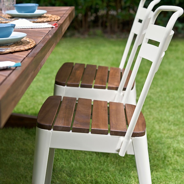 IKEA NORRMANSÖ chair, outdoor, indoor/outdoor beige/acacia, Ikea Ireland | 2094BRSPZ