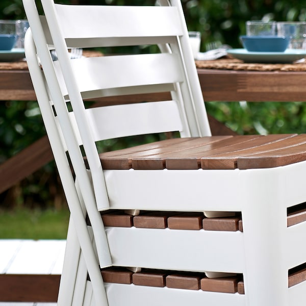 IKEA NORRMANSÖ chair, outdoor, indoor/outdoor beige/acacia, Ikea Ireland | 2094BRSPZ