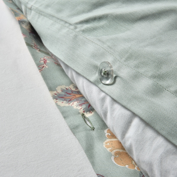 IKEA NÄSSELKLOCKA duvet cover and pillowcase(s), Twin Light Gray / Green / Multicolor, Ikea Ireland | 9546RQWJT