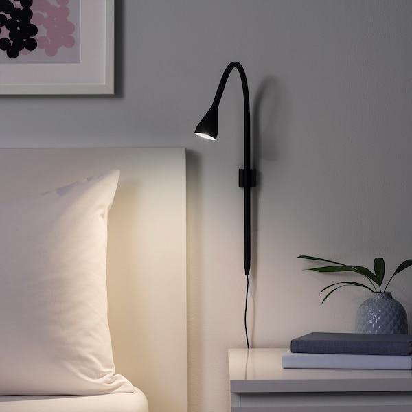 IKEA NÄVLINGE LED wall/clamp spotlight Black, Ikea Ireland | 8376CRMNL