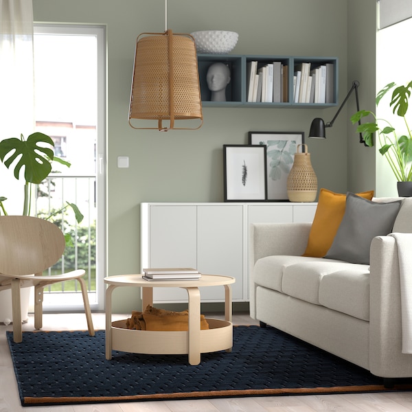 IKEA NÖVLING rug, dark blue/yellow-brown, 5'7 inx7'10 in Dark Blue / Yellow Brown, Ikea Ireland | 2513IDAUX