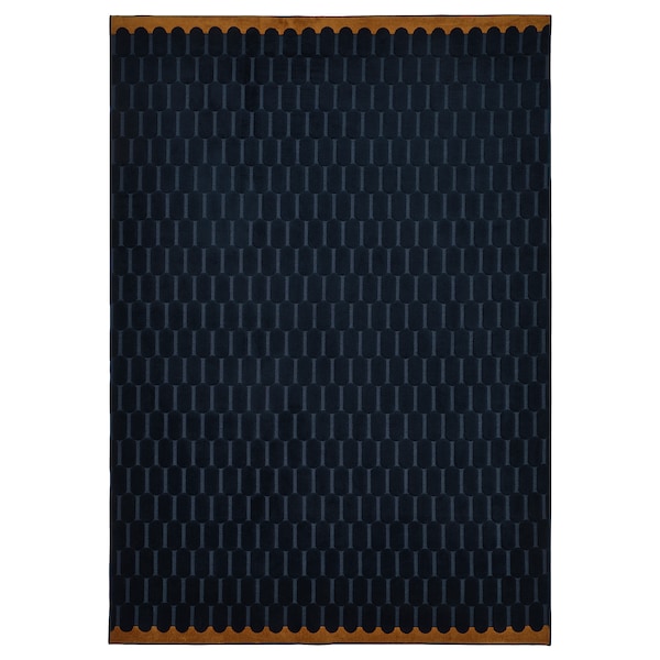 IKEA NÖVLING rug, dark blue/yellow-brown, 5\'7 inx7\'10 in Dark Blue / Yellow Brown, Ikea Ireland | 2513IDAUX