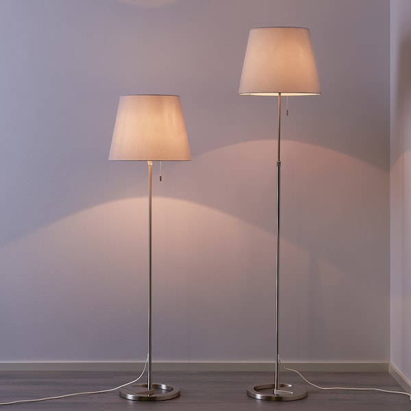 IKEA NYFORS Floor lamp with LED bulb, nickel plated white, Ikea Ireland | 0358YSDUL