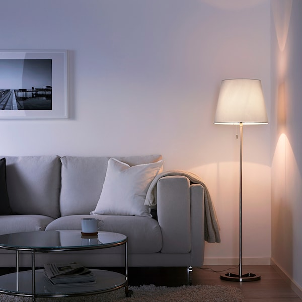 IKEA NYFORS floor lamp, nickel plated white, Ikea Ireland | 3469SKLRG