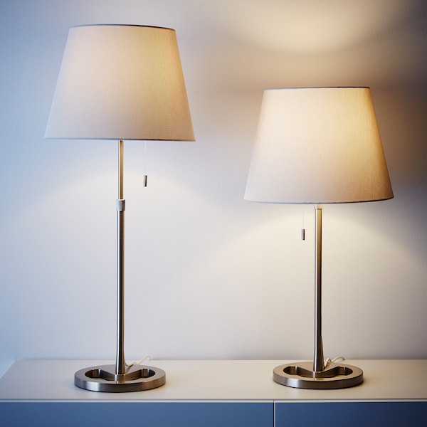 IKEA NYFORS table lamp, nickel plated white, Ikea Ireland | 6074IKPVT