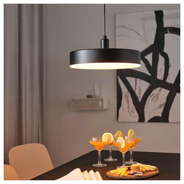 IKEA NYMÅNE LED pendant lamp, 15 in Wireless Dimmable White Spectrum / Anthracite, Ikea Ireland | 5034VWTRL