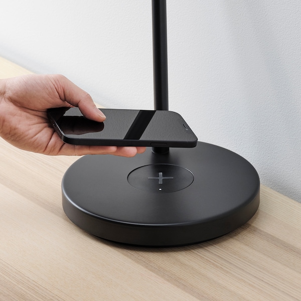 IKEA NYMÅNE work lamp with wireless charging Anthracite, Ikea Ireland | 0847SNPJG