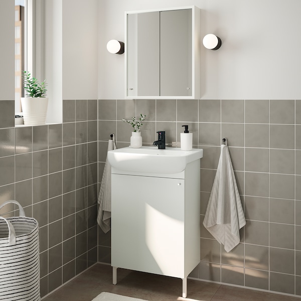 IKEA NYSJÖN / BJÖRKÅN bathroom furniture, white/Saljen faucet, 21 1/4x15 3/4x38 5/8 in White / Saljen Faucet, Ikea Ireland | 2693UXHNE