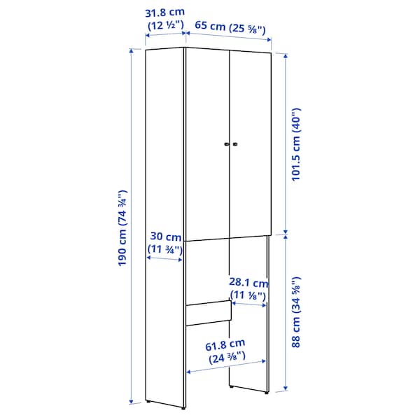IKEA NYSJÖN cabinet for washing machine, 25 5/8x74 3/4 in White, Ikea Ireland | 8023HESPR