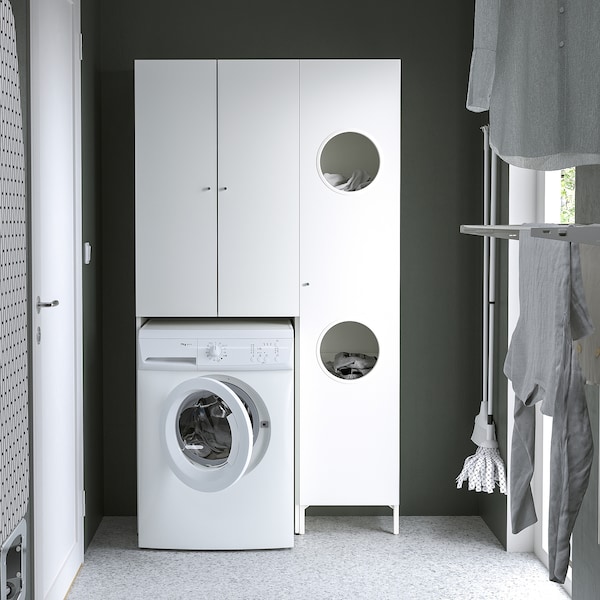 IKEA NYSJÖN storage combination for laundry, 41 3/8x12 5/8x74 3/4 in White, Ikea Ireland | 1674ERYXN