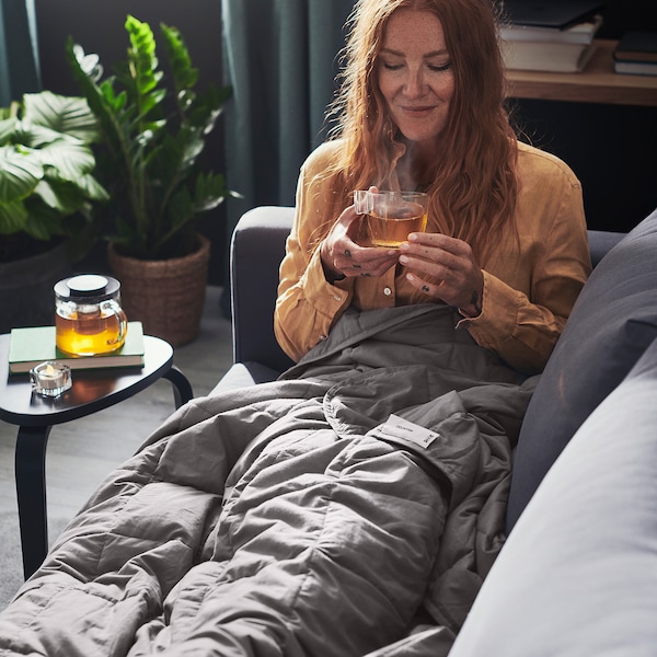 IKEA ODONVIDE weighted blanket, 17.6 lb, Twin Dark Gray / Light Warm, Ikea Ireland | 7259XHMPG