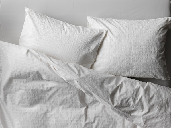 IKEA OFELIA VASS duvet cover and pillowcase(s), Twin White, Ikea Ireland | 8596ZFRJO