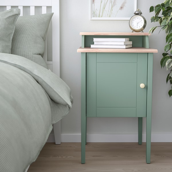 IKEA OLDERDALEN nightstand, 18 1/2x16 7/8 in Gray Green / Pine, Ikea Ireland | 1087QHDYX