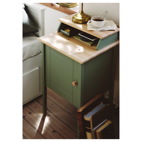 IKEA OLDERDALEN nightstand, 18 1/2x16 7/8 in Gray Green / Pine, Ikea Ireland | 1087QHDYX
