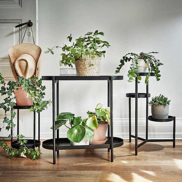 IKEA OLIVBLAD plant stand, indoor/outdoor, 22 in Black, Ikea Ireland | 6492ZRBJY