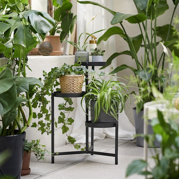 IKEA OLIVBLAD plant stand, indoor/outdoor, 22 ¾ in Black, Ikea Ireland | 4827OFBSL