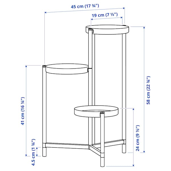 IKEA OLIVBLAD plant stand, indoor/outdoor, 22 ¾ in Light Gray, Ikea Ireland | 8076NGZKJ
